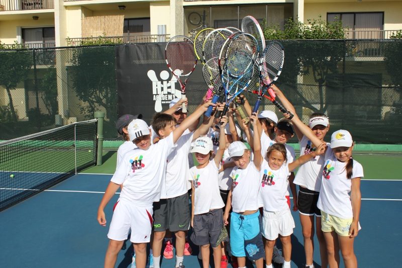 Tennis Training kids with their racquet
